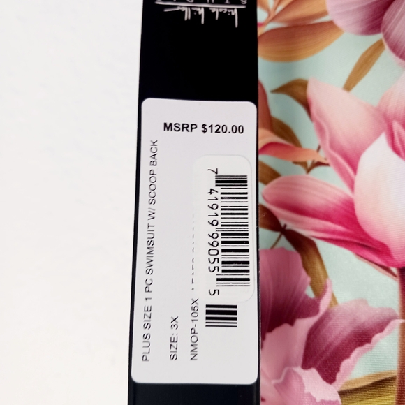 Nicole Miller Studio one-piece bathing suit. Size 3X. NWT - Picture 3 of 4